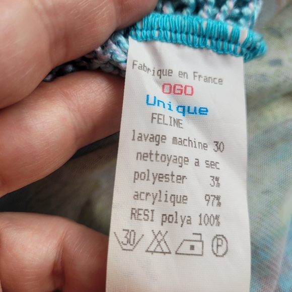 VTG Y2K Ogo Geral Asymmetrical Mesh Top Fairycore Whimsigoth Crochet Paisley - Picture 13 of 13